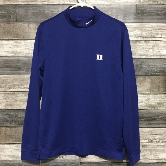 Nike Golf Tour Performance Duke Blue Devils Mock Neck Shirt Men’s S Blue - Picture 3 of 8